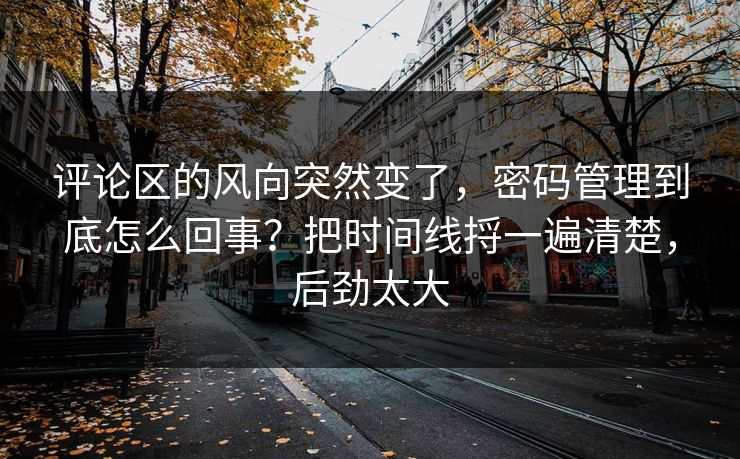 评论区的风向突然变了，密码管理到底怎么回事？把时间线捋一遍清楚，后劲太大